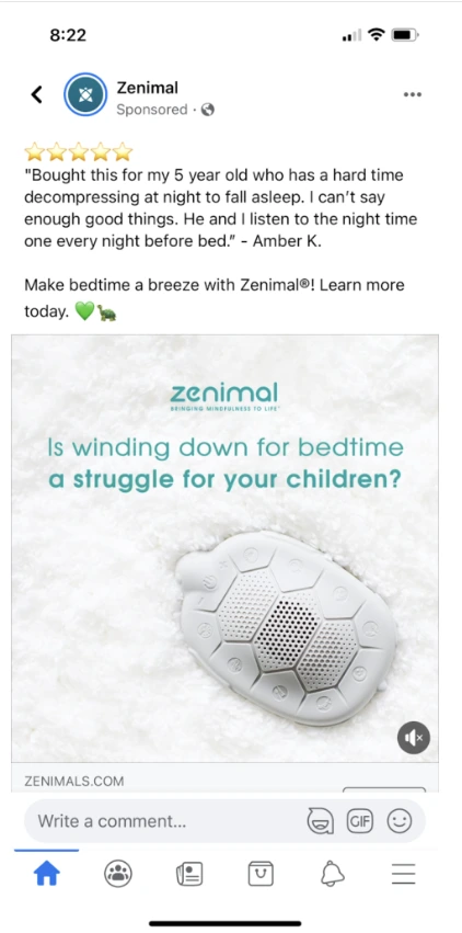 Reviews in advertising - Zenimal