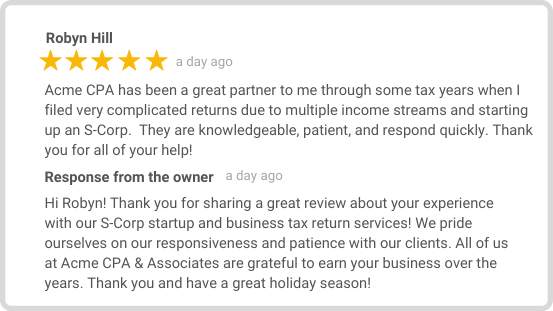 Positive tax service review