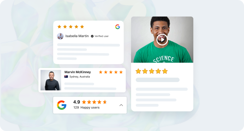 Display reviews with widgets